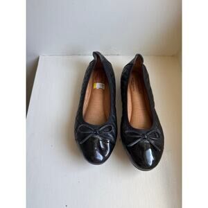 Josef‎ Seibel Pippa Ballerina Black Bow leather Slip-on Flats Womens size 38 uk